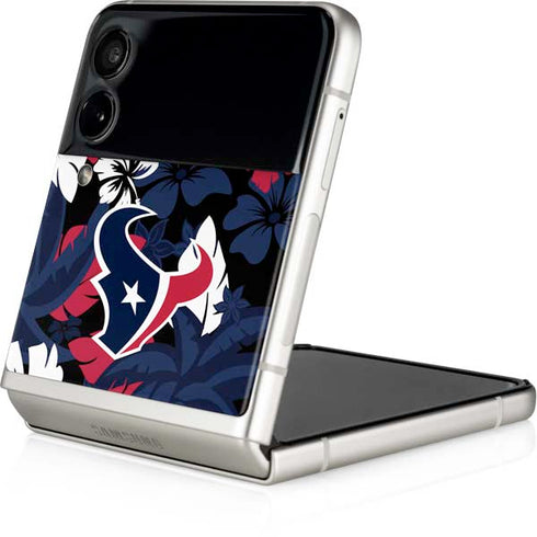 NFL Houston Texans Tropical Print Galaxy Z Flip3 5G Skin