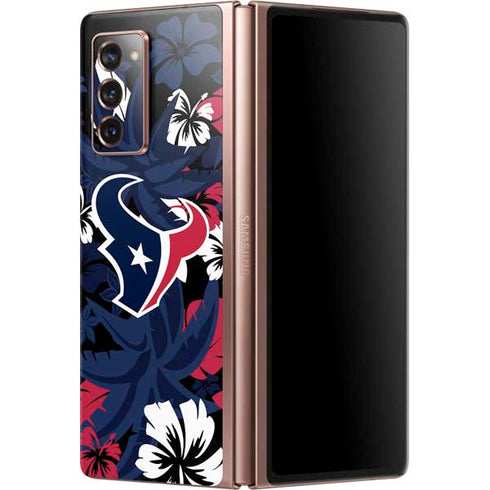 NFL Houston Texans Tropical Print Galaxy Z Fold2 5G Skin