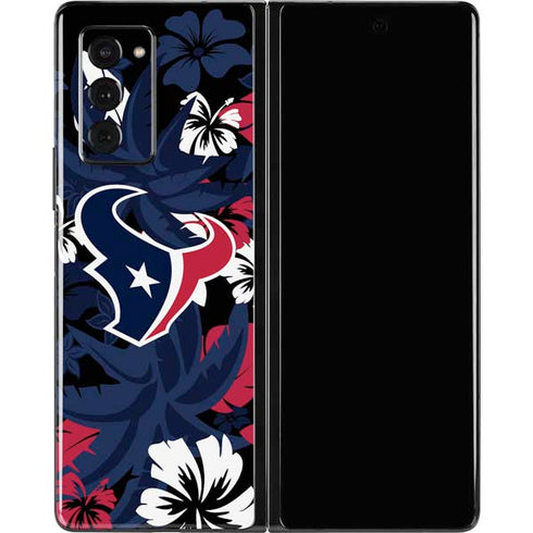 NFL Houston Texans Tropical Print Galaxy Z Fold2 5G Skin