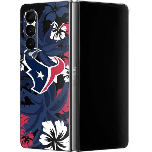 NFL Houston Texans Tropical Print Galaxy Z Fold4 5G Skin