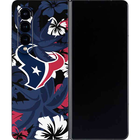 NFL Houston Texans Tropical Print Galaxy Z Fold4 5G Skin