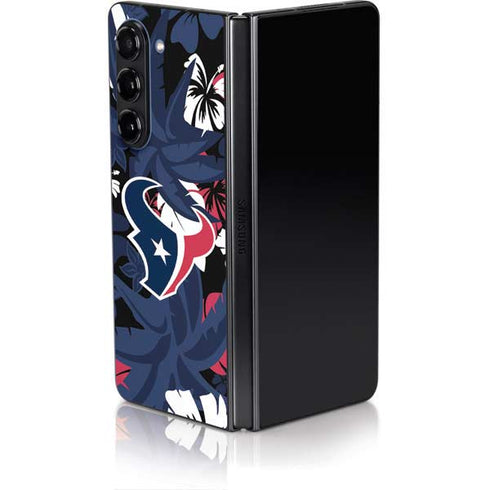 NFL Houston Texans Tropical Print Galaxy Z Fold5 5G Skin