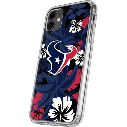 NFL Houston Texans Tropical Print iPhone 11 Clear Case