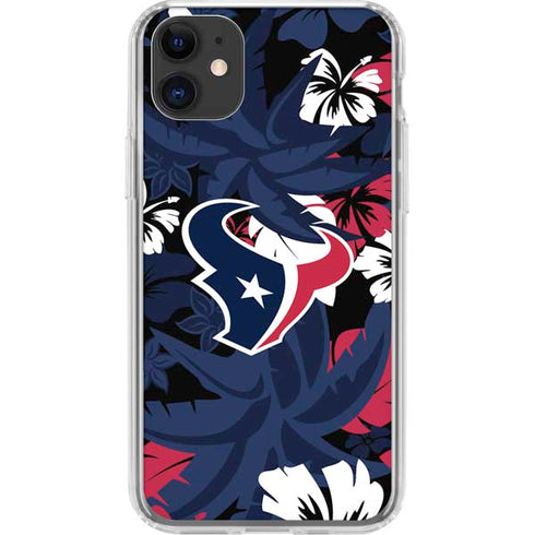 NFL Houston Texans Tropical Print iPhone 11 Clear Case