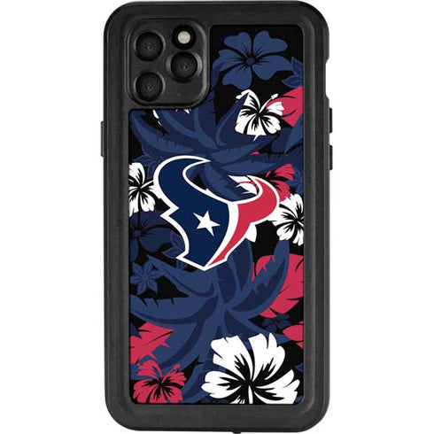 NFL Houston Texans Tropical Print iPhone 11 Pro Max Waterproof Case