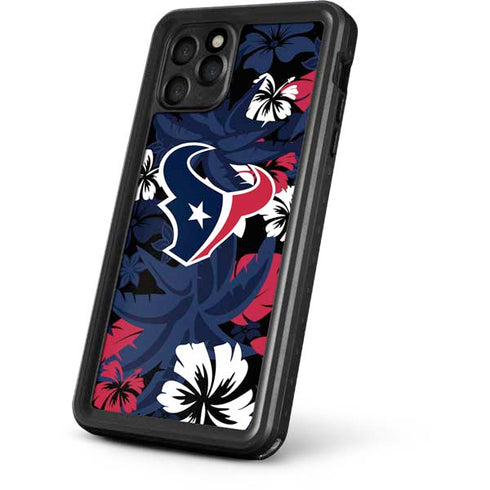NFL Houston Texans Tropical Print iPhone 11 Pro Waterproof Case
