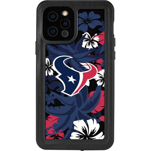 NFL Houston Texans Tropical Print iPhone 12 Pro Waterproof Case
