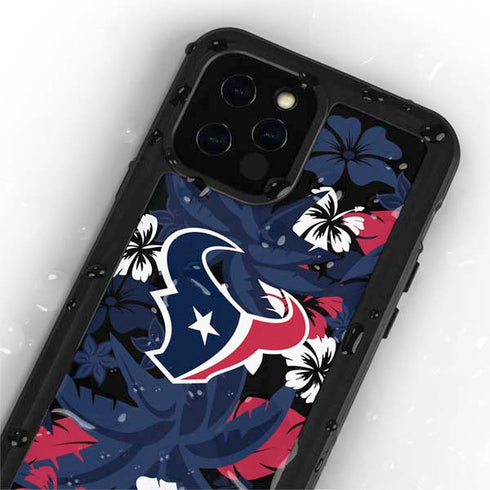 NFL Houston Texans Tropical Print iPhone 12 Pro Waterproof Case