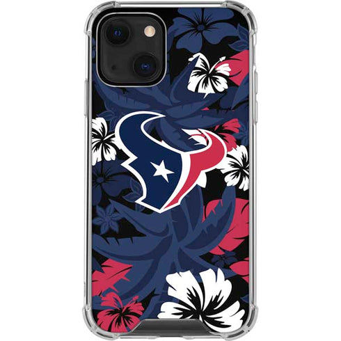 NFL Houston Texans Tropical Print iPhone 13 Clear Case