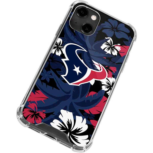 NFL Houston Texans Tropical Print iPhone 13 Clear Case