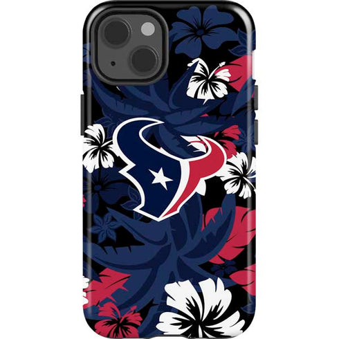 NFL Houston Texans Tropical Print iPhone 13 Impact Case