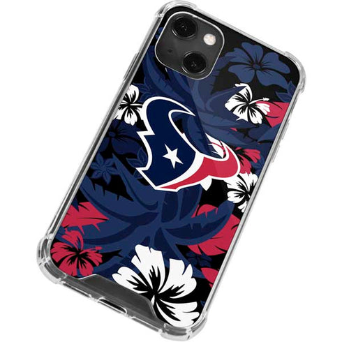 NFL Houston Texans Tropical Print iPhone 13 Mini Clear Case