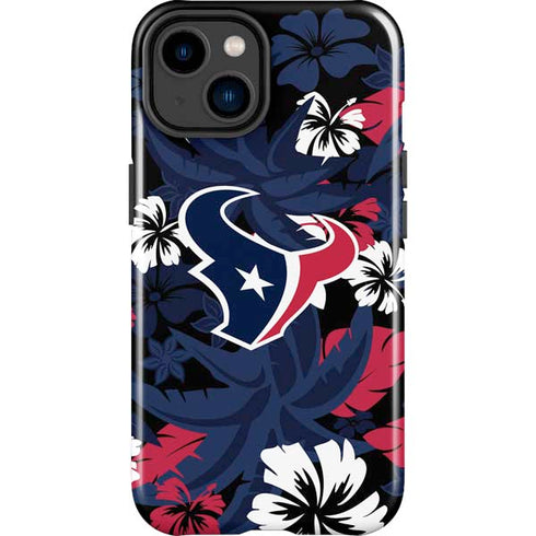 NFL Houston Texans Tropical Print iPhone 14 Plus Impact Case