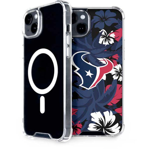 NFL Houston Texans Tropical Print iPhone 15 MagSafe Case