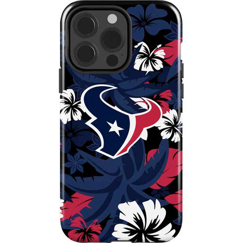NFL Houston Texans Tropical Print iPhone 15 Pro Impact Case