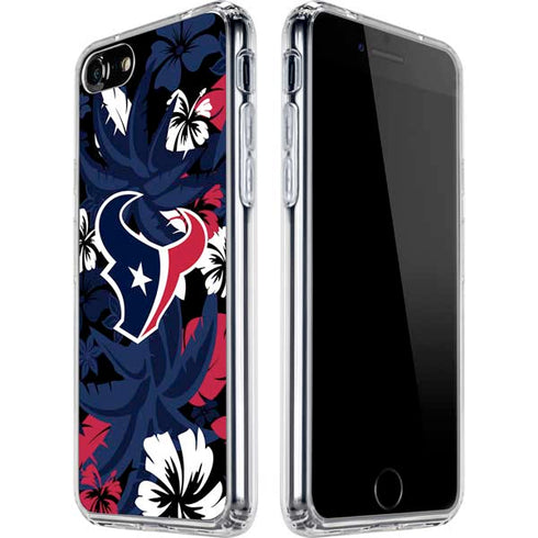 NFL Houston Texans Tropical Print iPhone SE (2nd & 3rd Gen) Clear Case