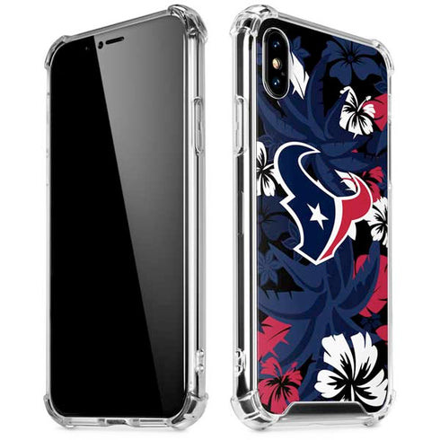 NFL Houston Texans Tropical Print iPhone X/XS Clear Case