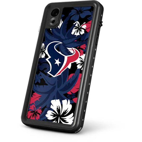 NFL Houston Texans Tropical Print iPhone XR Waterproof Case