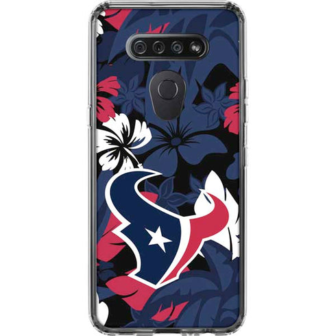 NFL Houston Texans Tropical Print LG K51/Q51 Clear Case