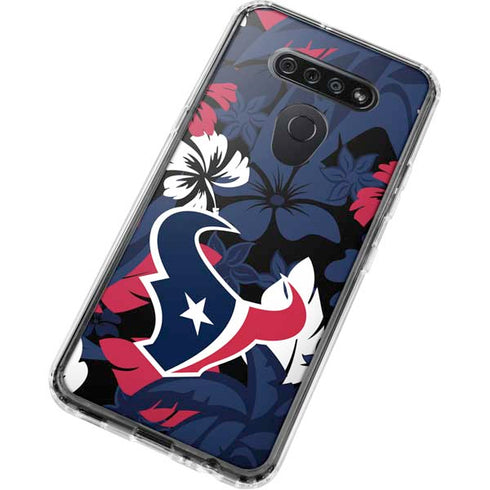 NFL Houston Texans Tropical Print LG K51/Q51 Clear Case