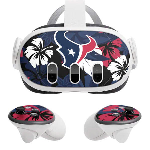 NFL Houston Texans Tropical Print Meta Quest 3 Skin