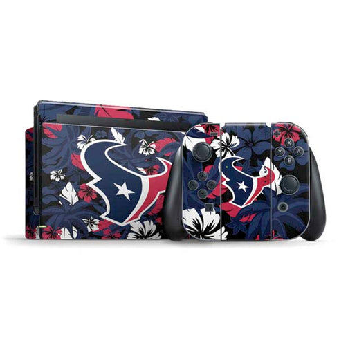 NFL Houston Texans Tropical Print Nintendo Switch Bundle Skin