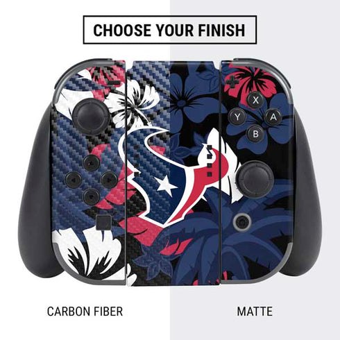 NFL Houston Texans Tropical Print Nintendo Switch Bundle Skin