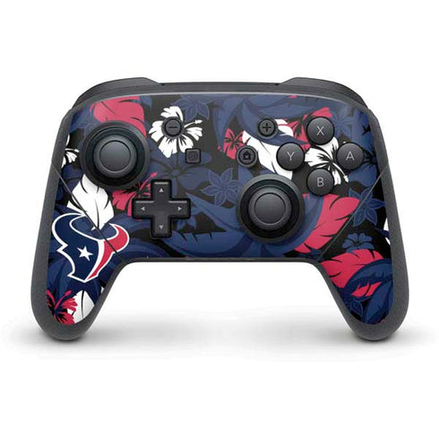 NFL Houston Texans Tropical Print Nintendo Switch Pro Controller Skin