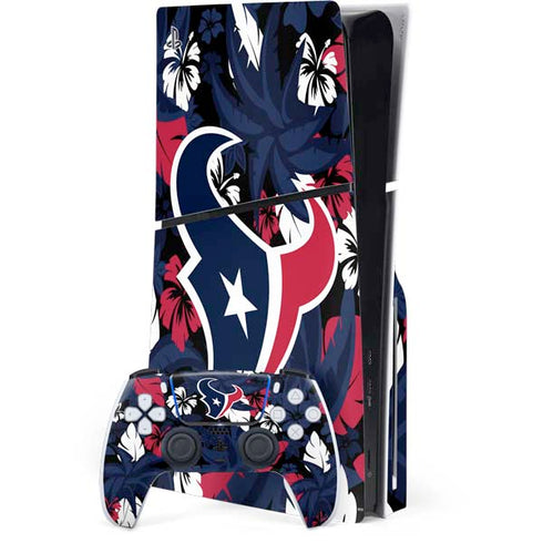 NFL Houston Texans Tropical Print PS5 Slim Disk Bundle Skin