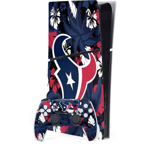 NFL Houston Texans Tropical Print PS5 Slim Digital Edition Console Skin