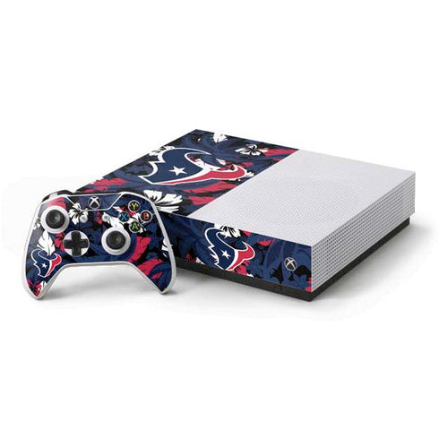 NFL Houston Texans Tropical Print Xbox One S All-Digital Edition Bundle Skin