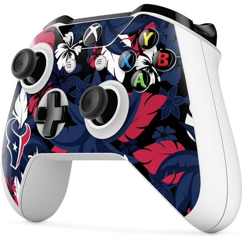 NFL Houston Texans Tropical Print Xbox One S Controller Skin