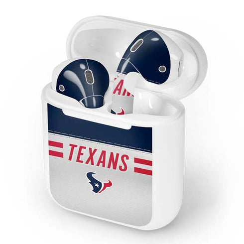 NFL Houston Texans White Striped Apple AirPods Skin