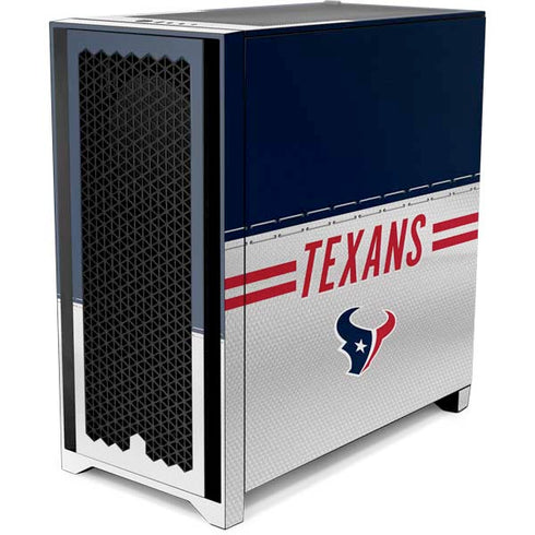 NFL Houston Texans White Striped Corsair 4000D Tempered Glass Mid-Tower ATX Case Skin
