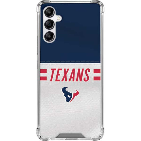 NFL Houston Texans White Striped Galaxy A14 5G Clear Case
