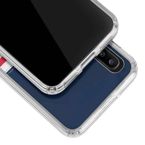 NFL Houston Texans White Striped Galaxy A30 Clear Case