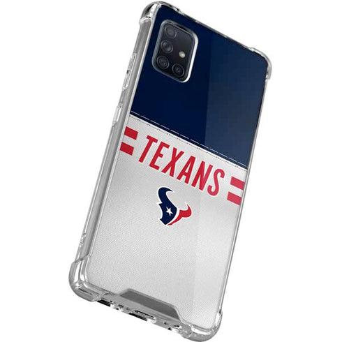 NFL Houston Texans White Striped Galaxy A51 5G Clear Case