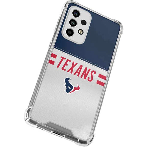 NFL Houston Texans White Striped Galaxy A53 5G Clear Case