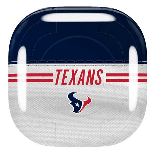 NFL Houston Texans White Striped Galaxy Buds Pro Skin