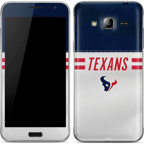 NFL Houston Texans White Striped Galaxy J3 Skin