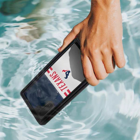 NFL Houston Texans White Striped Galaxy Note 10 Waterproof Case