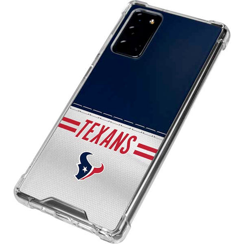 NFL Houston Texans White Striped Galaxy Note20 5G Clear Case