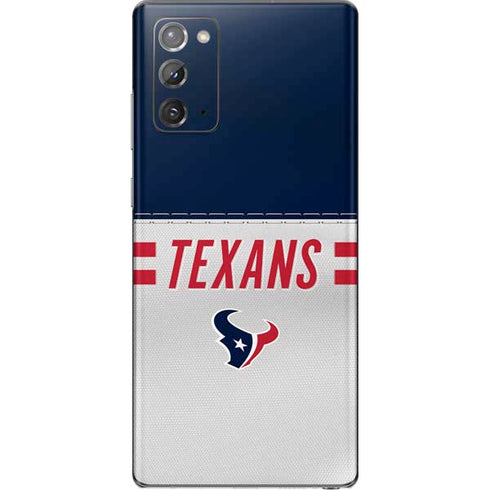 NFL Houston Texans White Striped Galaxy Note20 5G Skin
