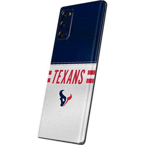 NFL Houston Texans White Striped Galaxy Note20 5G Skin