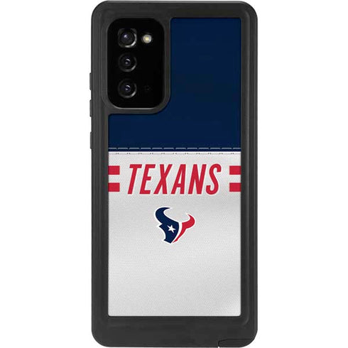 NFL Houston Texans White Striped Galaxy Note20 5G Waterproof Case