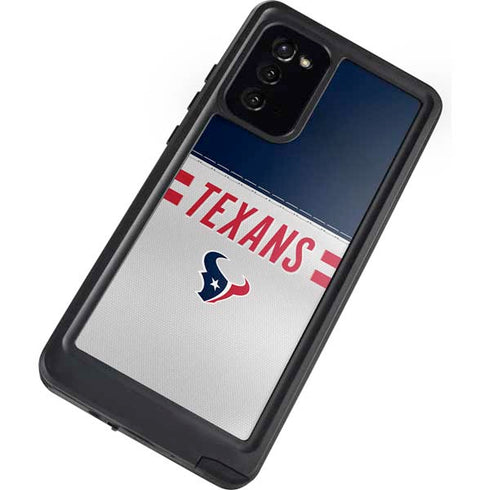 NFL Houston Texans White Striped Galaxy Note20 5G Waterproof Case