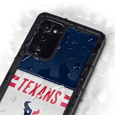NFL Houston Texans White Striped Galaxy Note20 5G Waterproof Case