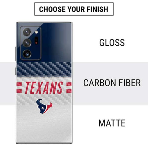 NFL Houston Texans White Striped Galaxy Note20 Ultra 5G Skin