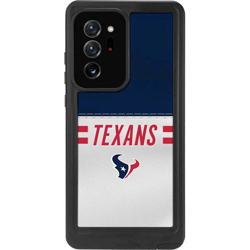 NFL Houston Texans White Striped Galaxy Note20 Ultra 5G Waterproof Case