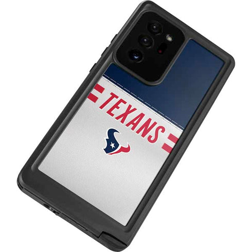 NFL Houston Texans White Striped Galaxy Note20 Ultra 5G Waterproof Case